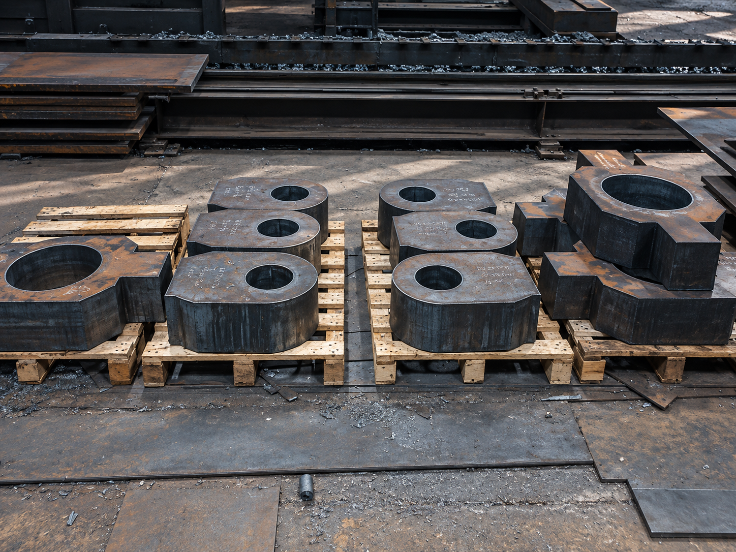 CNC-cut heavy steel parts for defence industry projects 2