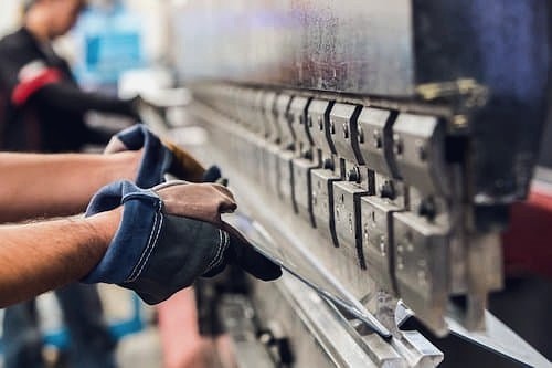 Metal bending on a press brake