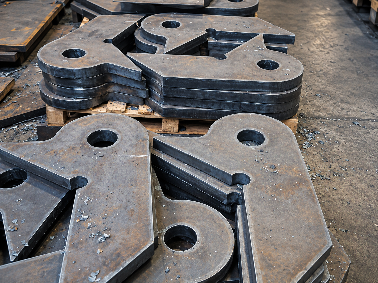 CNC-cut heavy steel parts for defence industry projects 1