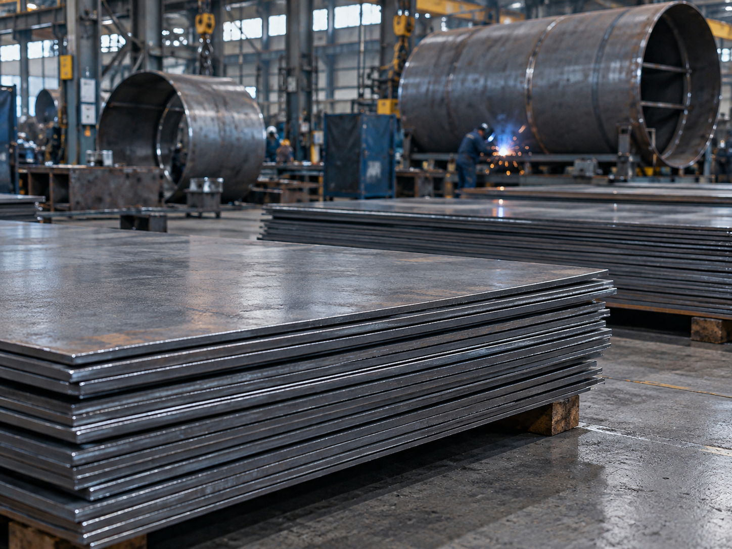 Pressure vessel and boiler plate