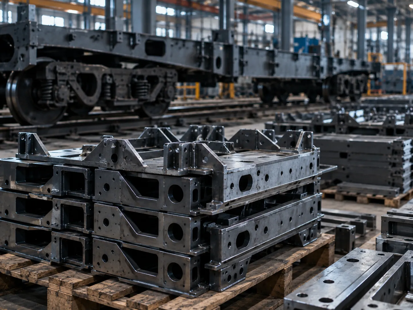 Steel chassis components produced for rail systems